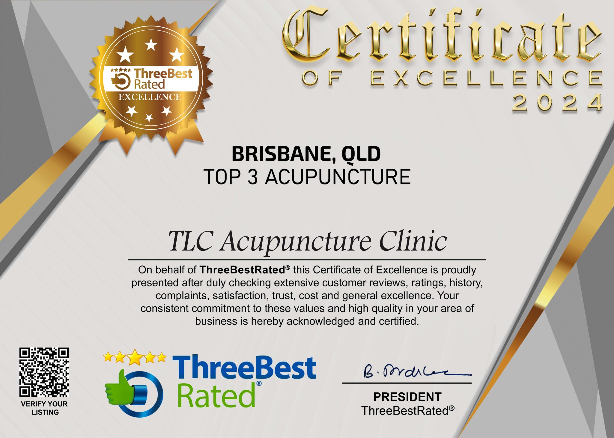 We Won Again! for The Best Acupuncturist Business in Brisbane 2024